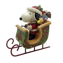 Peanuts - Snoopy and Woodstock in sleigh